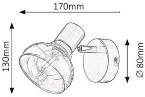 Rabalux HOLLY nástenné bodové svietidlo max. 1x40W | E14 | IP20 - antická zlatá