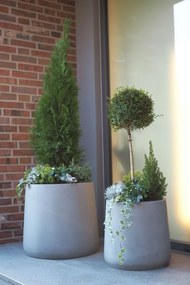 Kvetináč VEKRA, sklolaminát, výška 40 cm, betón-dizajn, šedý