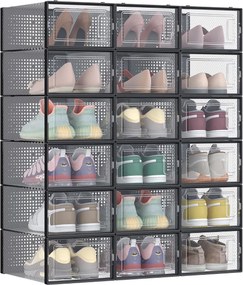 Organizér na topánky MARI, 18boxov, priesvitná/čierna SongmicsHome
