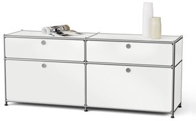 Kovová odkladacia skrinka »CN3« s výklopnými priečinkami a zásuvkami, biela