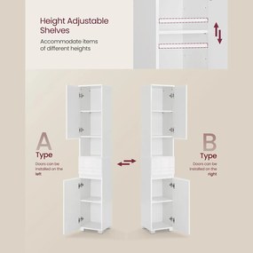 Kúpeľňová skrinka, Kúpeľňový nábytok s jednou zásuvkou, biela farba