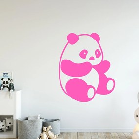 Veselá Stena Samolepka Roztomilá panda Farba: ružová, Veľkosť: 100 x 80 cm