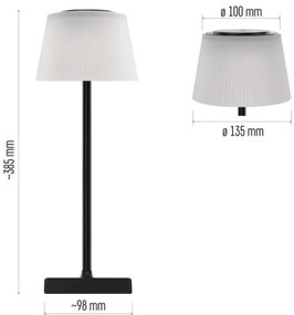 EMOS Z7630B - LED Stmievateľná nabíjacia lampa KATIE LED/4W/10V 1800mAh IP44 čierna