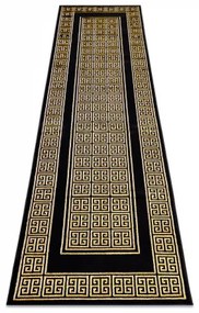Koberec, Behúň GLOSS moderný 6776 86 štýlový, rám, Grécky čierna / zlatá kosť Veľkosť: 60x300 cm