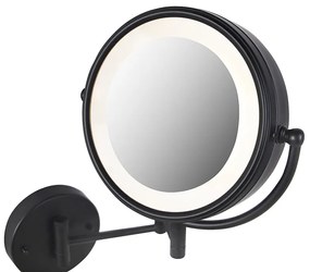 Dizajnové nástenné zrkadlo čierne vrátane nastaviteľného LED IP44 so šnúrkou - Vicino