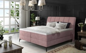Manželská posteľ Boxspring 160 cm Alberto (ružová) (s matracmi)