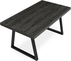Jedálenský stôl 160x90 cm, rozkladací HT-R5624 GREY dub sivý / čierne nohy