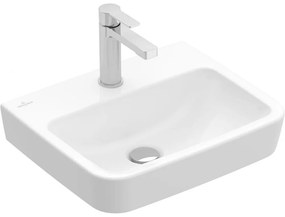 VILLEROY &amp; BOCH O.novo závesné umývadielko s otvorom, bez prepadu, 450 x 370 mm, biela alpská, s povrchom CeramicPlus, 434446R1