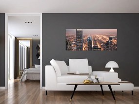 Obraz svietiacej metropoly (120x50 cm)