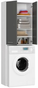 Kúpeľňová skrinka nad práčku FIN 2D biela / sivá