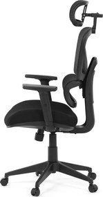 Kancelárska ergonomická stolička TRAGEL — sieťovina / látka, čierna