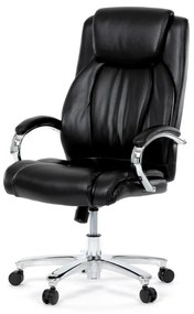 Křeslo kancelářské, houpací mechanismus, černá ekokůže, KA-F1385 BK
