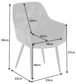 Jedálenská stolička Milano sivozelená zamat