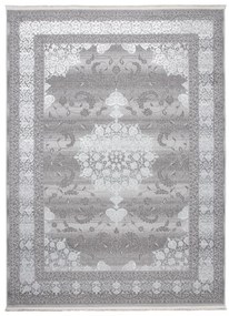Exkluzívny bielo-sivý dizajnový interiérový koberec so vzorom Šírka: 80 cm | Dĺžka: 150 cm