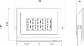 Mexen Luxpro+ LED reflektor, 50W, Neutrálna - 4000K, 5500 lm, čierna - L231-050-40-70