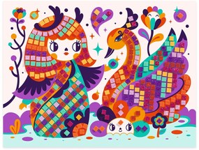 Kokeshi bábiky - mozaika