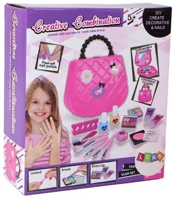 Lean Toys Veľká súprava kabelky s detským make-up setom