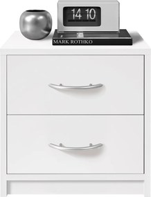 Nočný stolík s 2 zásuvkami Pepe, biely