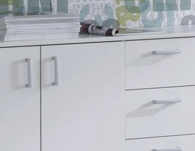 Široká zásuvková komoda Mega 39, biela