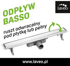 Laveo Basso, lineárny odtok s mriežkou 80 cm, oceľová, LAV-COB_280D