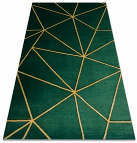 Koberec EMERALD exkluzívny 1013 glamour, styl geometrický fľaškovo zelený / zlatý