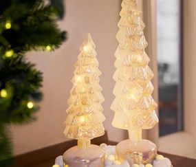 Otáčajúci sa LED dekoračný strom zo skla, malý