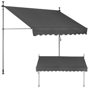 MultiGarden Balkónová slnečná clona 300x120 cm výškovo nastaviteľná, sivá - MultiGarden