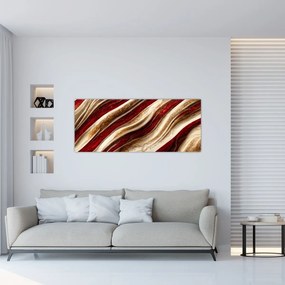 Obraz - Zlato - biela textúra (120x50 cm)