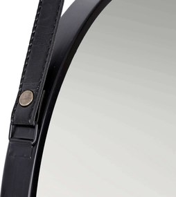 Čierne závesné okrúhle zrkadlo MIRAGE 50 cm
