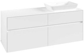 VILLEROY &amp; BOCH Collaro závesná skrinka pod umývadlo na dosku (umývadlo vpravo), 4 zásuvky, 1400 x 500 x 548 mm, White Matt, C11800MS