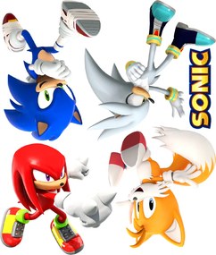 Sonic a priatelia - textilná nálepka na stenu