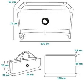 Lionelo - Cestovná postieľka STEFI ružová/šedá
