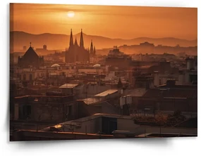 Sablio Obraz Barcelona Night Skyline - 150x110 cm