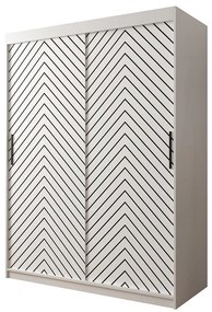 Skriňa Jodełka 1 150 biely/biely/čierna