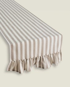 Bežec s volánom 40x160 cm farba produktu béžová látka vzorované