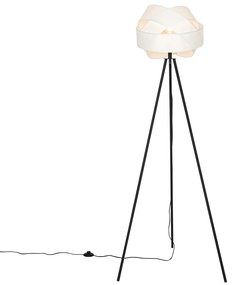 Moderná stojaca lampa biela - Látková