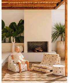 Biele detské kresielko z textílie buklé/ženilkové Terrazzo Cloud – Wigiwama