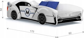 Detská posteľ auto LEWIS 160x80 cm - modrá (23)