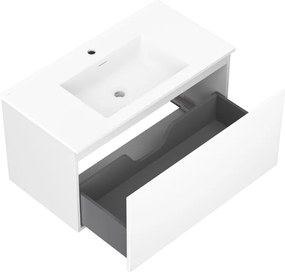 Mexen Orio, kúpeľňová skrinka 90 cm s umývadlom Otis, 1 zásuvka, biela matná, 91A10-09047-1-BF01-W18M01