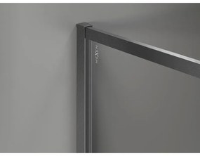 Mexen Kioto-XF, sprchová zástena s rámom 130 x 202 cm, 10mm sklo námraza, grafitový profil, 800-130-104-66-30-X