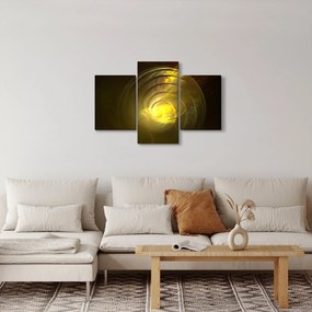 Obraz žltej abstraktnej špirály (90x60 cm)