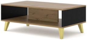 Konferenčný stolík PB Rowanna (dub artisan + čierna + zlatá). Akcia -10%. Vlastná spoľahlivá doprava až k Vám domov. 1125098