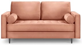 Ružová zamatová pohovka Milo Casa Santo, 174 cm