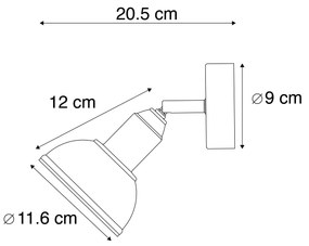 Priemyselná nástenná lampa oceľ - Arti