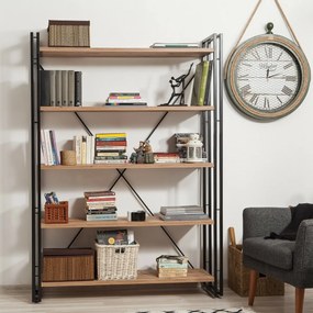 Regálová jednotka Cosmo Fix Black a Atlantic Pine, L