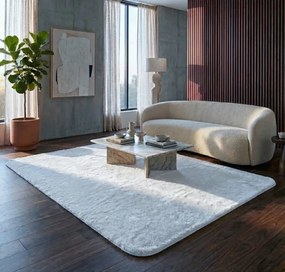 Protišmykový koberec RABBIT biely