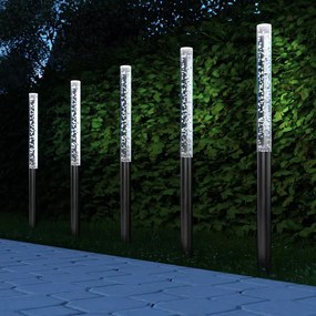 InternetovaZahrada Sada 5 LED solárnych lámp - biela