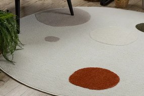 Koberec DUNE 8087 krémový / terakota kruh