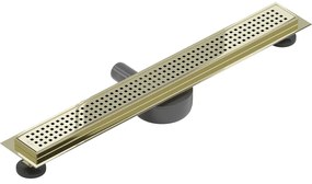 Mexen Flat 360°, nerezový sprchový žľab vzor M08 50 cm, zlatá lesklá, 1525050-40