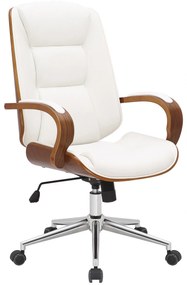 Design-Shop Kancelárska stolička Yankton - Orech / Biela